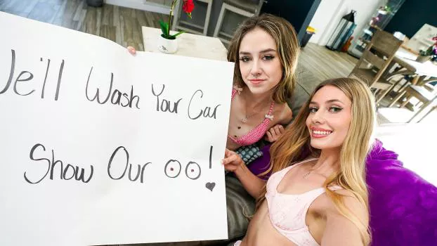 CumSwappingSis – Daisy Fox, Emily Jade Stepsis And Her Friend Have A Bikini Carwash