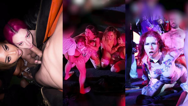 [Onlyfans] Kazumi Squirts X Hailey Rose X Lily Lou Massige Group Orgy Halloween Event On Public Stage